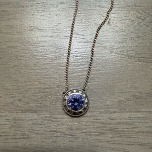 Silpada Silver Necklace with Purple Pendant